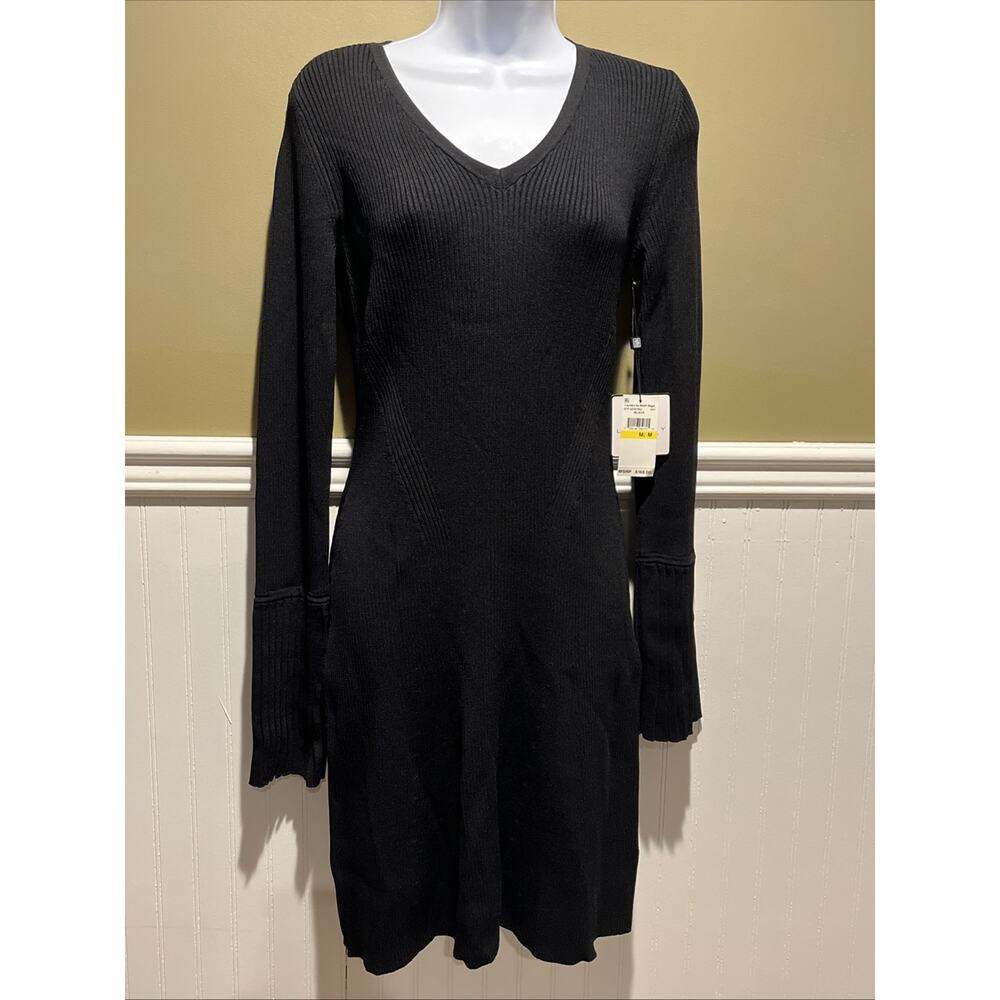 Laundry by Shelli Segal Women's Fit and Flare Sweater Dress w/ Pleated Cuff M